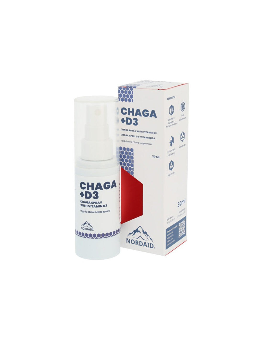 Ανοσία - Chaga + Βιταμίνη D3, στοματικό σπρέι x 30 ml/200 ψεκασμοί <tc>Nordaid</tc>