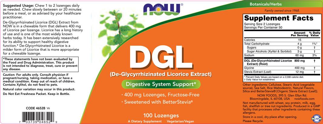 DGL 400 mg - 100 Υπογλώσσια Δισκία