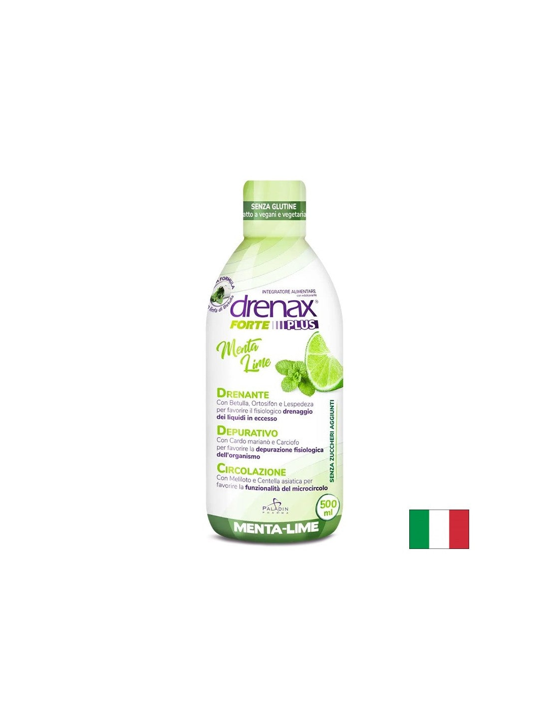 Διουρητική φόρμουλα αποτοξίνωσης - Drenax - Drenax® με λευκή σημύδα, φραγκοστάφυλο και γλυκό τριφύλλι, 500 ml, 16 δόσεις, με γεύση μέντας και λάιμ