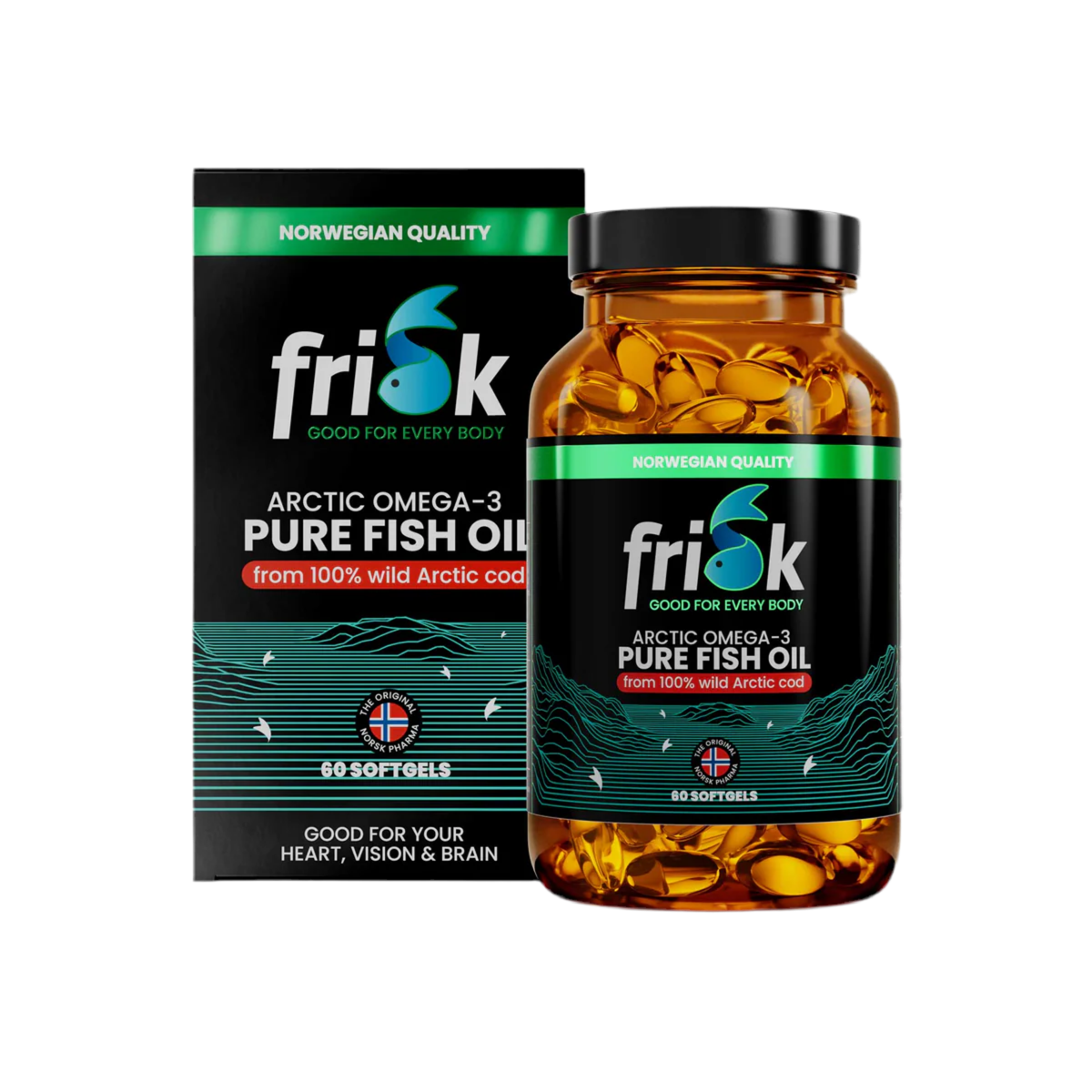 Arctic Pure-Omega-3 από 100% άγριο Arctic Cod-60 κάψουλες