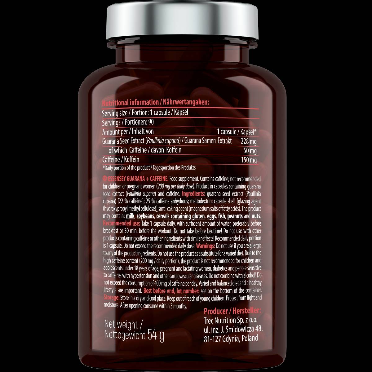 Guarana + Caffeine - 90 капсули - Feel You