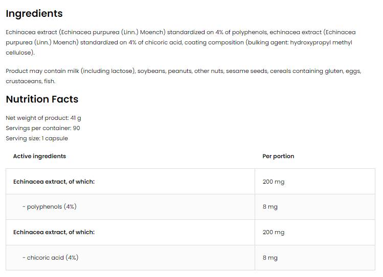 Echinacea 400 mg/vege 90 κάψουλες