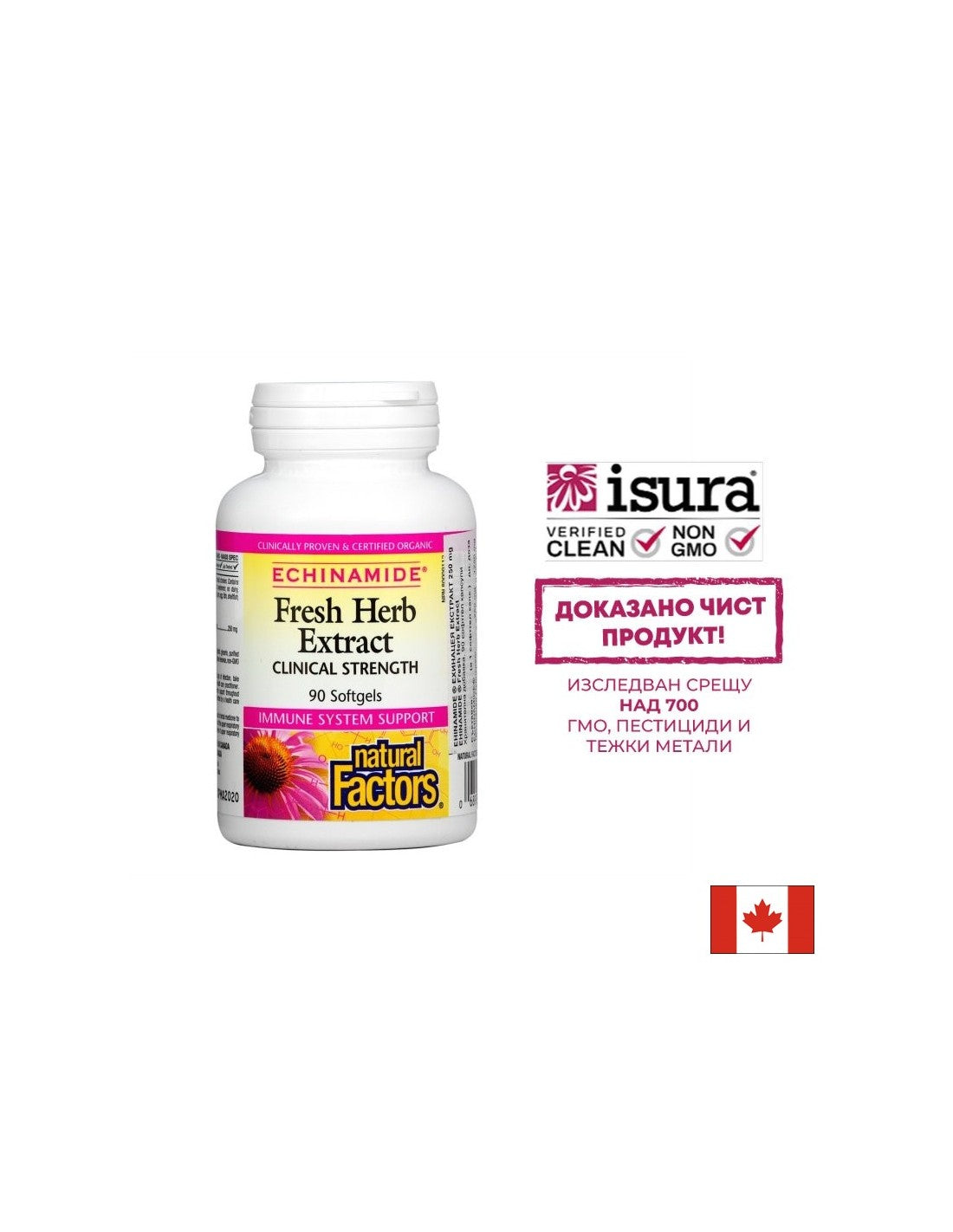 Echinamide Fresh Herb Extract Κλινική ισχύς 250 mg - 90 κάψουλες πηκτής