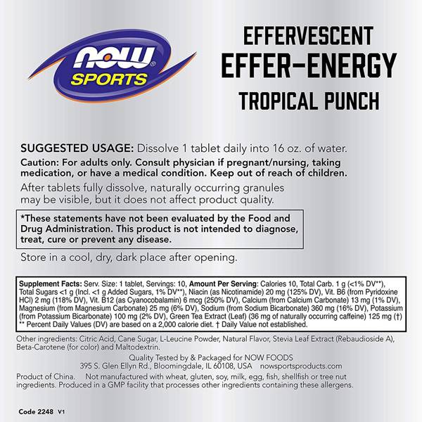 Effer -Energy/Ebervescent Energy - 10 διαλυτά δισκία