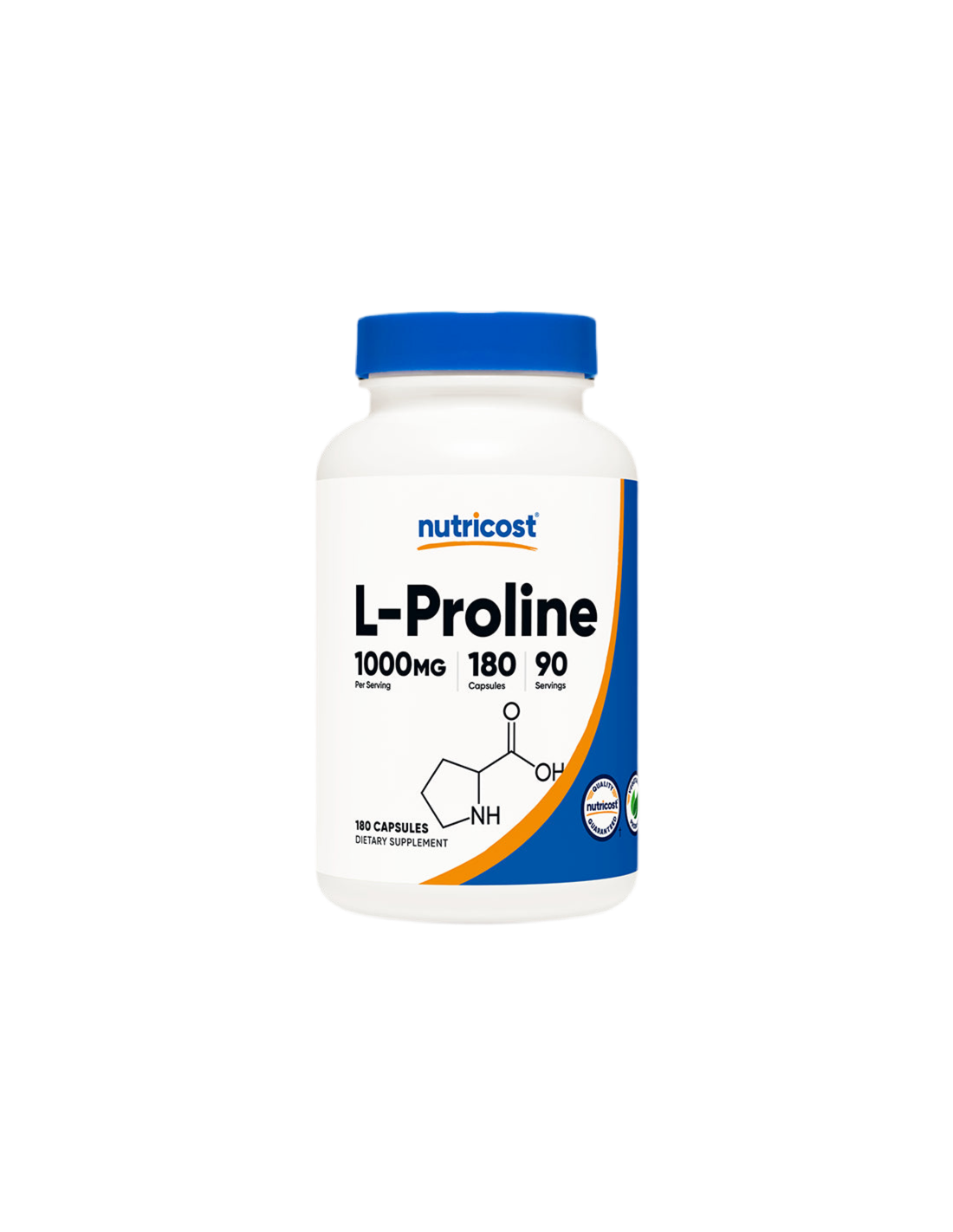 Bones and joints - L-Proline, 500 mg/180 capsules, 90 doses Nutricost - Nutra Best Europe