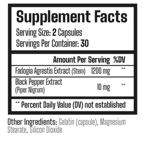 Fadogia agrestis 600 mg - 60 κάψουλες