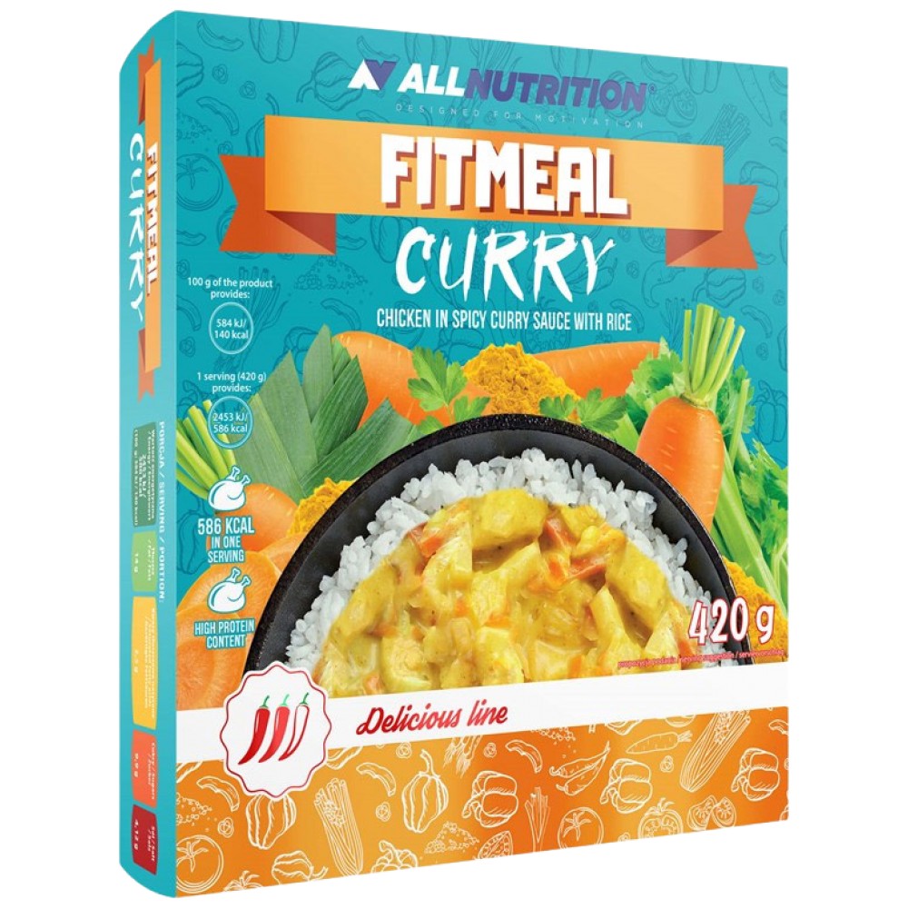 FitMeal Curry | Έτοιμο για κατανάλωση γεύμα με υψηλή περιεκτικότητα σε πρωτεΐνες - 420 γραμμάρια