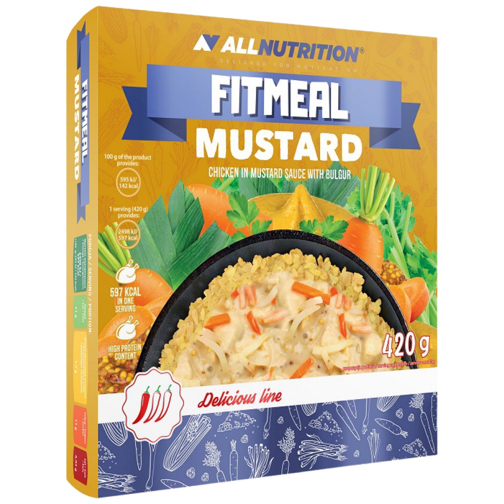 Fitmeal Mustard | Έτοιμο για φαγητό γεύμα υψηλής πρωτεΐνης-420 γραμμάρια