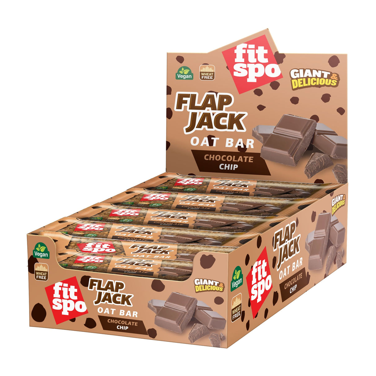 Flap Jack - Energy Oat Bar Choco Chip - 12 x 80 γραμμάρια