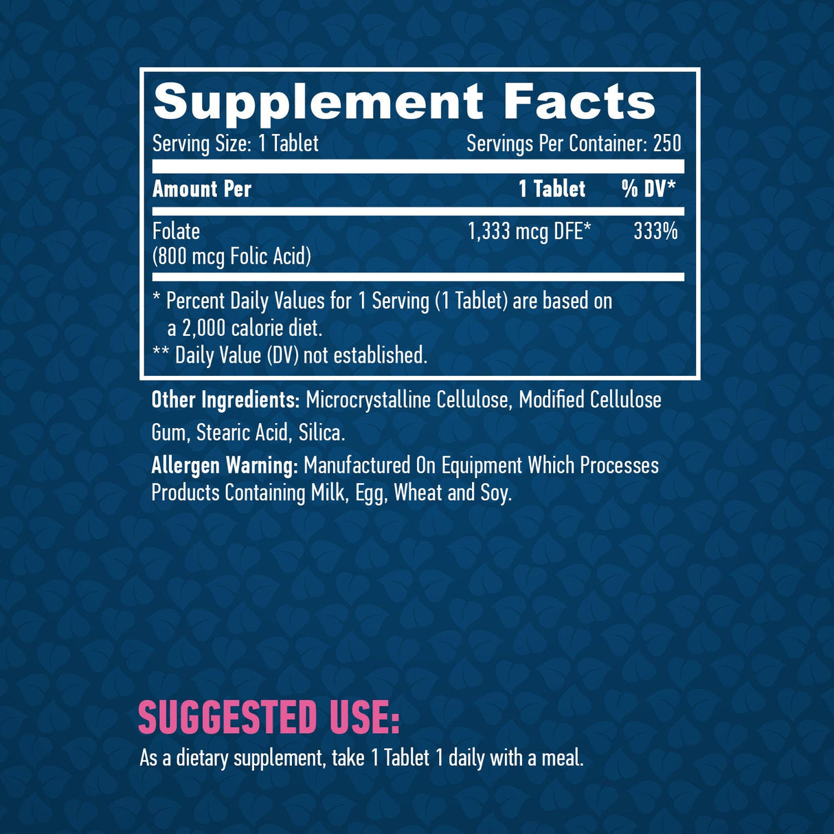 Φολικό οξύ 800mcg./250 καρτέλες.