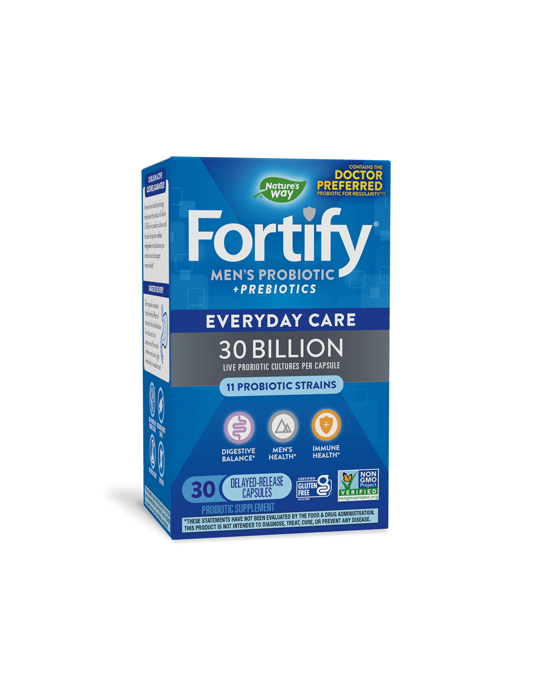 Fortify Men's Probiotic + Prebiotic Η καθημερινή φροντίδα - Fortify Men's Probiotic - 30 δισεκατομμύρια ενεργά προβιοτικά, 30 κάψουλες φύση