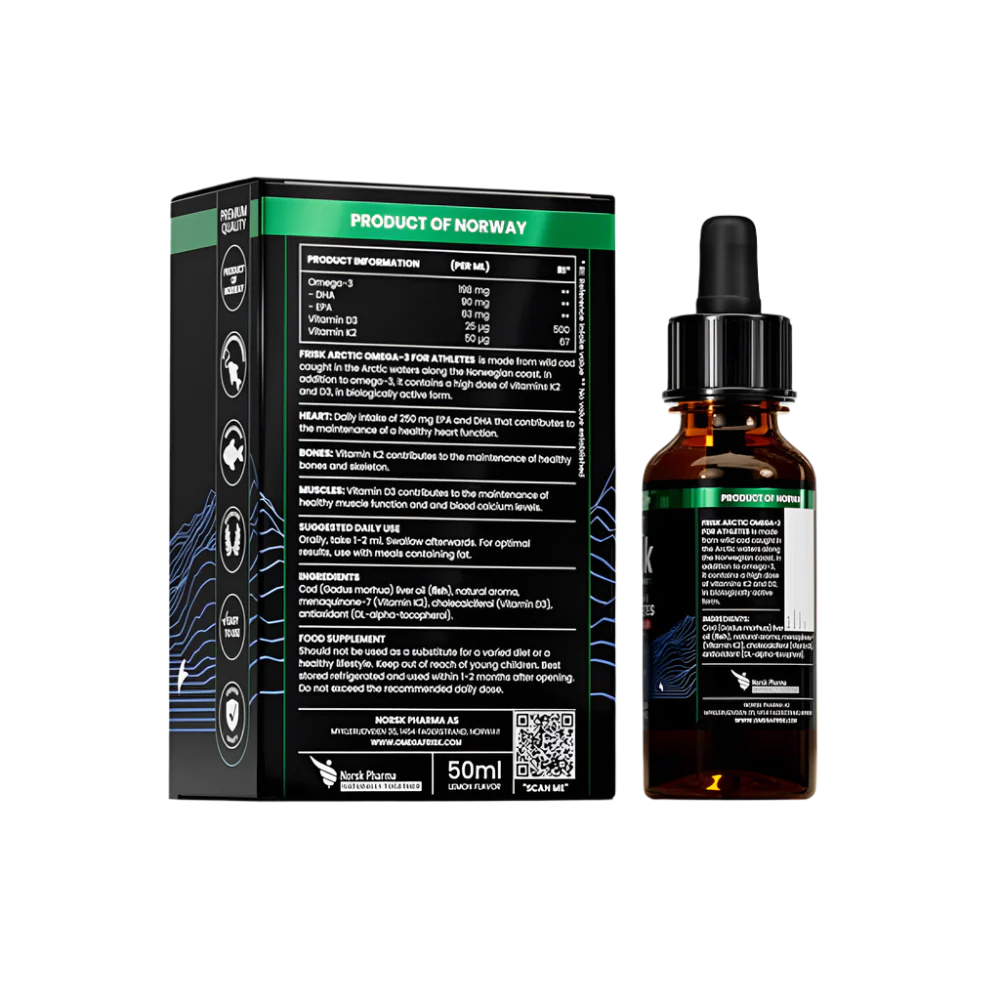 Αρκτική Αθλητισμός-Ωμέγα-3 για αθλητές-Άγρια ψάρια από τη Νορβηγία/Λεμόνι γεύση-50 ml