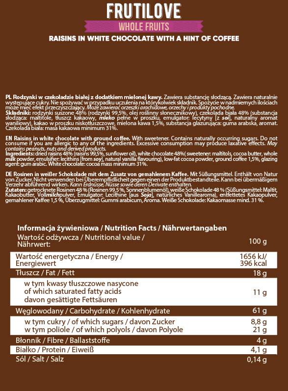 Frutilove | Σταφίδες σε λευκή σοκολάτα και καφέ 300 γραμμάρια