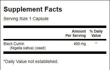 Πλήρες φάσμα μαύρου σπόρου κύμινου 400 mg - 60 κάψουλες
