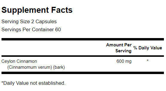 Πλήρες φάσμα True Cinnamon 300 mg - 120 κάψουλες