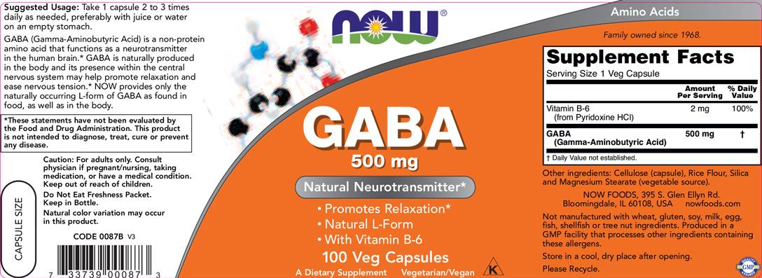 GABA 500 mg + B6 - 100 κάψουλες