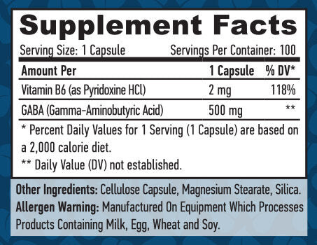 GABA + B-6/500mg./100 VCAP