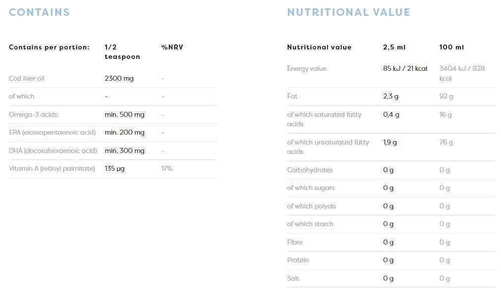 Νορβηγικό γάδο συκώτι πετρελαίου παιδιά | Λεμόνι αρωματισμένο υγρό ωμέγα - 250 ml