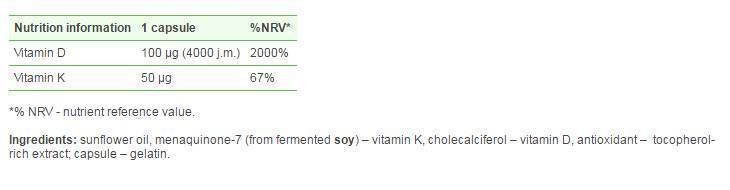 GOLD-Vit D3 + K2 30 κάψουλες
