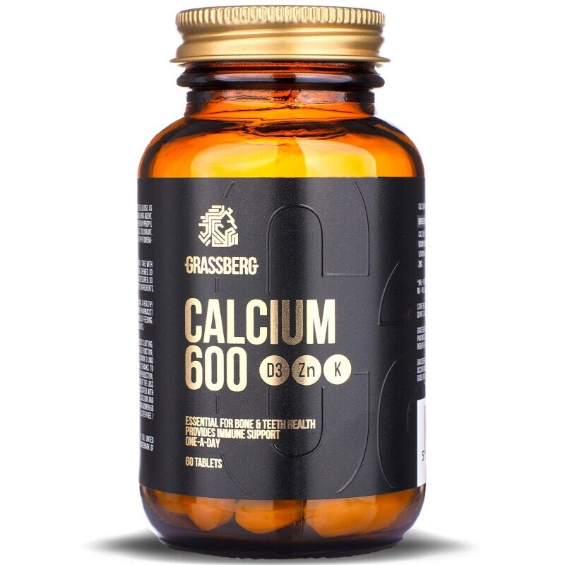 GRASSBERG Calcium 600 + D3+Zn+K - 90 tabs.