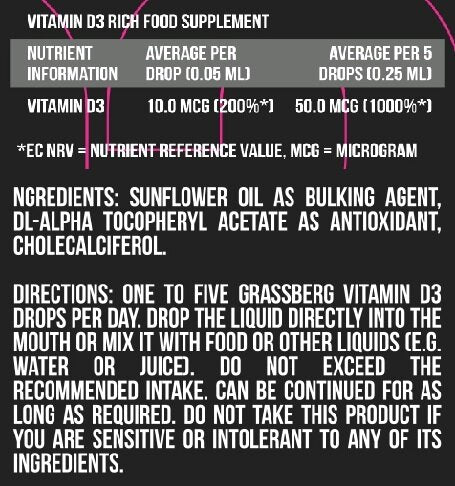 Το Grassberg Vitamin D3 σταγόνες 400 IU 50 ml