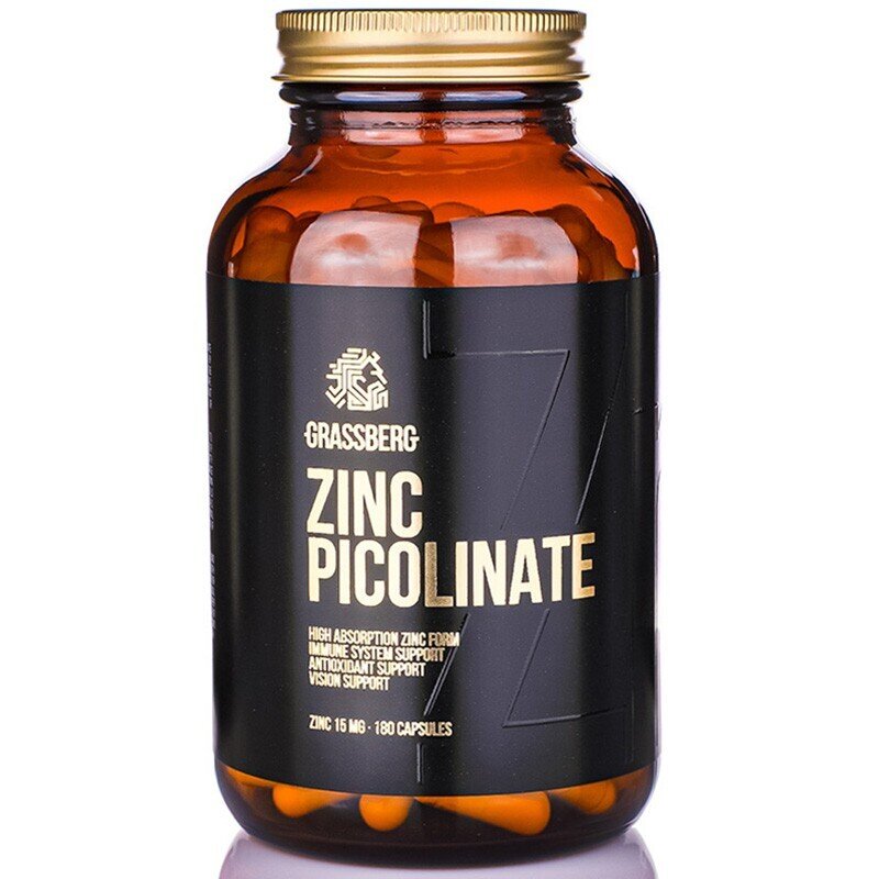 Grassberg ψευδάργυρος picolinate 15mg - υψηλή απορρόφηση 60 καπάκια