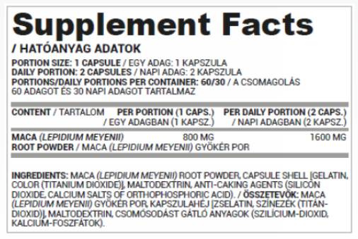 Maca Root 800 mg - 60 κάψουλες