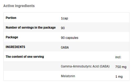 GABA 750mg | με μελατονίνη 1 mg - 90 κάψουλες