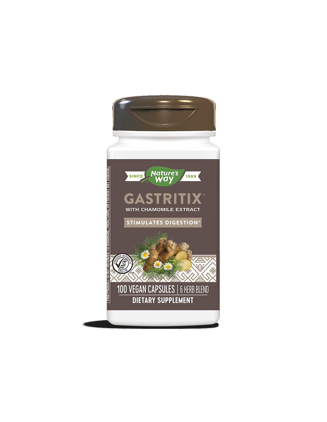 Gastritix ™ - Gastritix ™ Herbal Formula έναντι αερίου και φούσκωμα, 100 καψάκια φύση