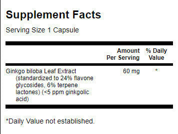 Εκχύλισμα Ginkgo Biloba 60 mg - 30 κάψουλες