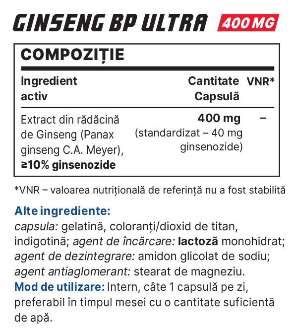 Ginseng BP Ultra 400 mg - 30 κάψουλες