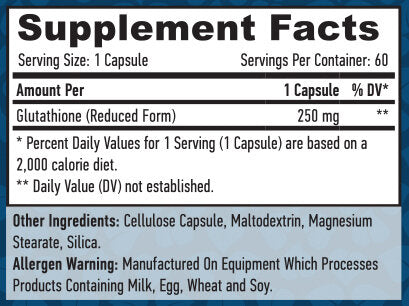 Glutathione 250mg./60 VCAPS.