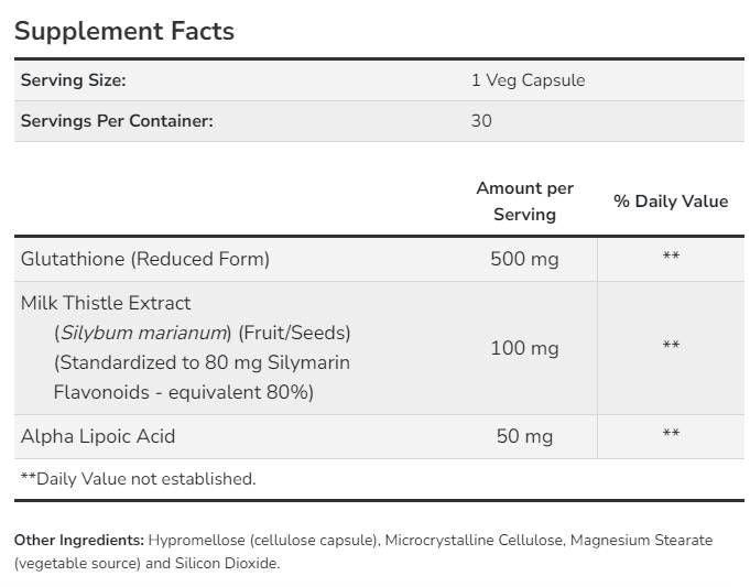 Γλουταθειόνη 500 mg - 30 κάψουλες