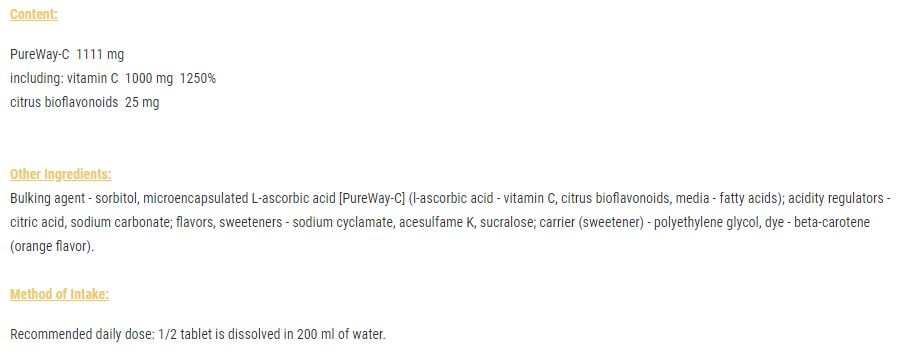 Gold Vit C 1000/Effervescent - 20 αναβράζοντα δισκία