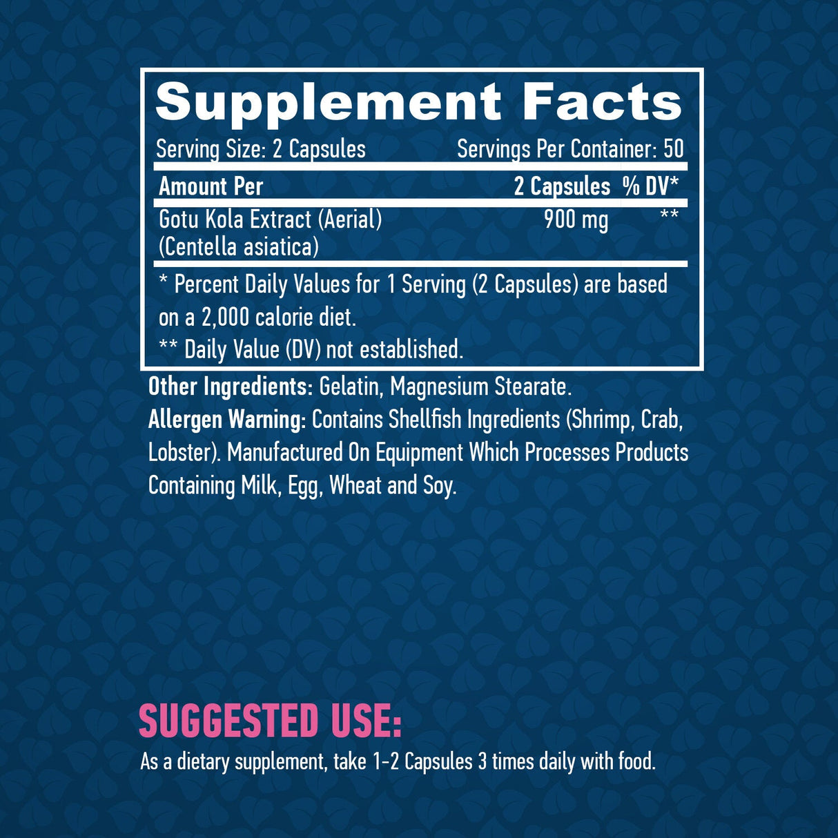 Gotu Kola Extract/100 Caps.