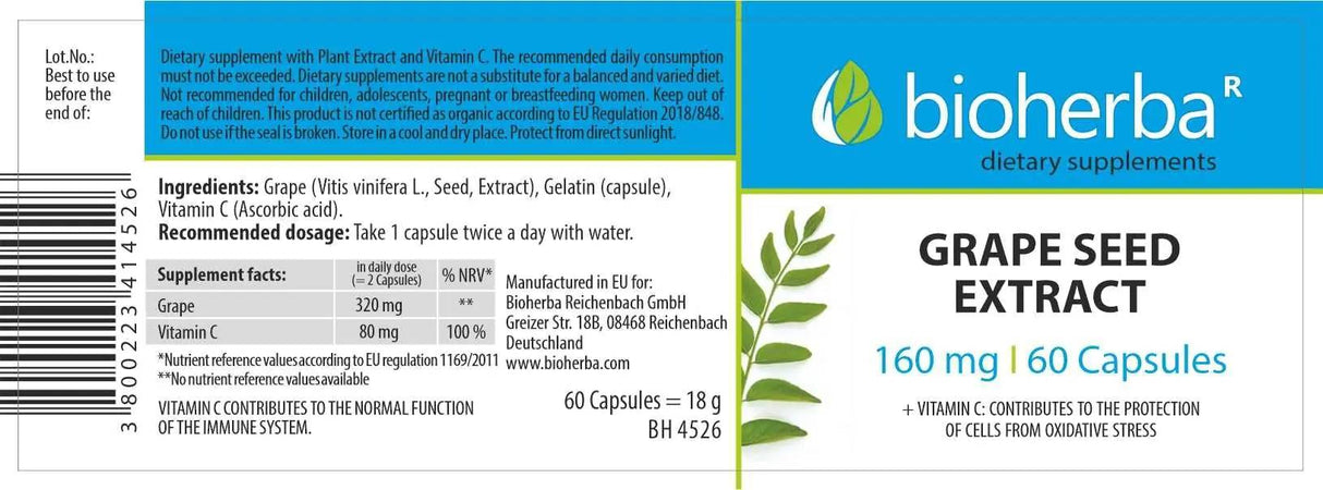 Εκχύλισμα σπόρων σταφυλιού 280 mg - 60 κάψουλες