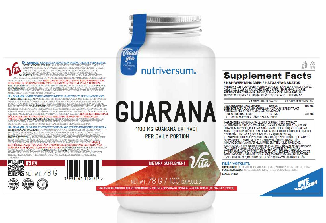 Εκχύλισμα Guarana 550 mg 100 κάψουλες