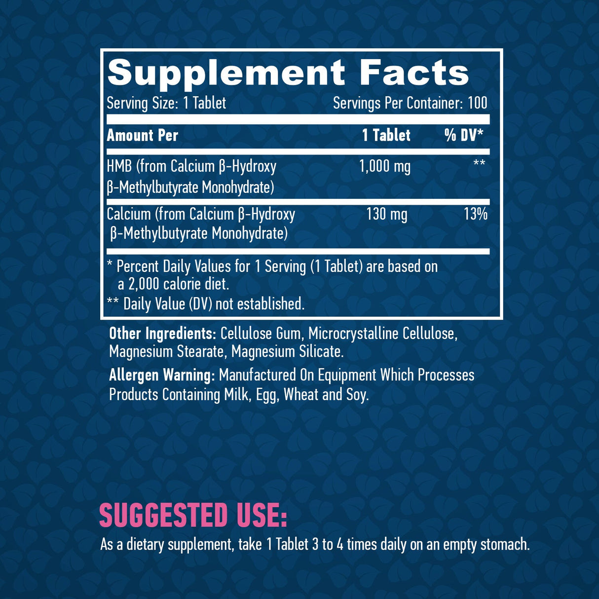 HMB 1000mg/100tabs.