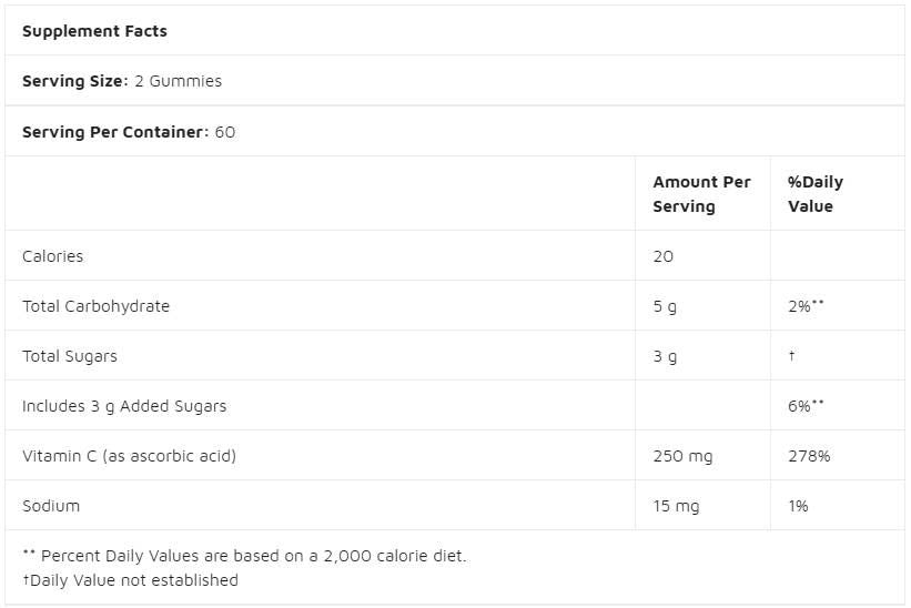Βιταμίνη C | Μασιές Gummies - 120 Gummies