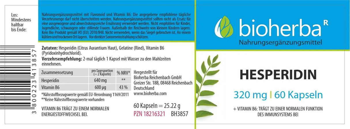 Hesperidin 320 mg - 60 κάψουλες