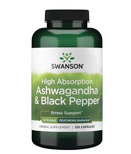 Υψηλή απορρόφηση Ashwagandha & Black Pepper | Διαθέτει Bioperine - 120 κάψουλες