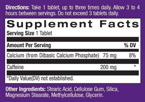 Υψηλή καφεΐνη 200 mg. 100 καρτέλες.
