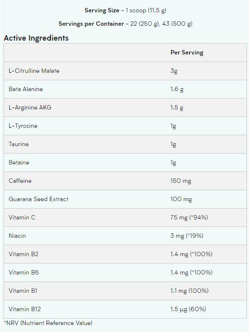 Impact Pre Workout Blend 500 γραμμάρια