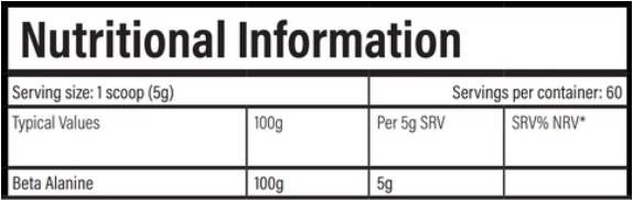 JP Beta Alanine Powder - 300 γραμμάρια