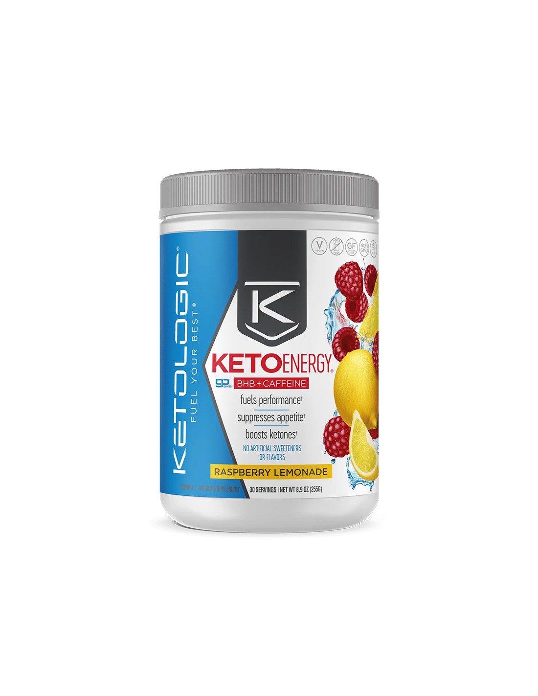 Απώλεια βάρους & καύση λίπους - Ketoenergy BHB + καφεΐνη, 255G Raspberry Lemorade Flavor Powder