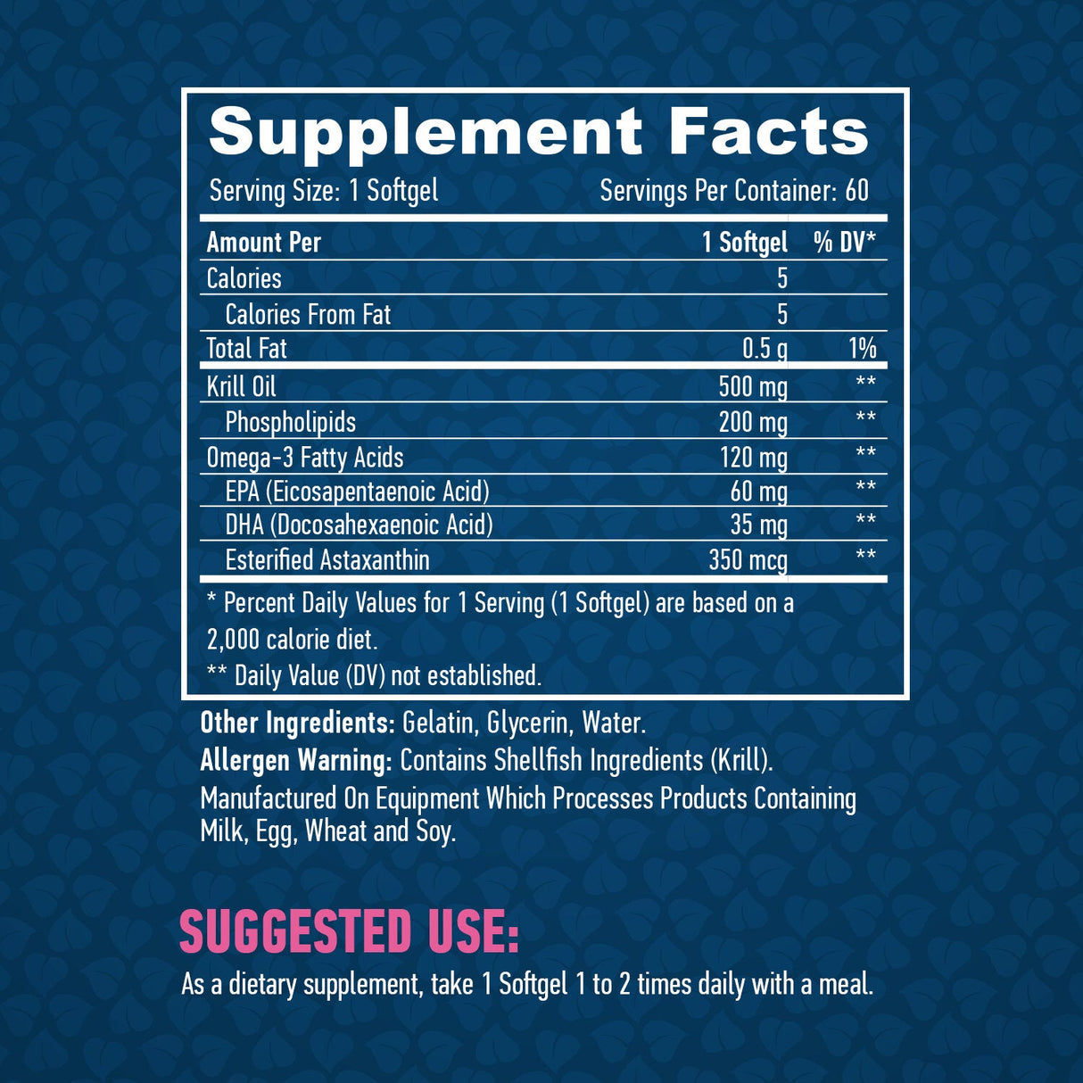 Κριλ λάδι 500mg/60 softgels.