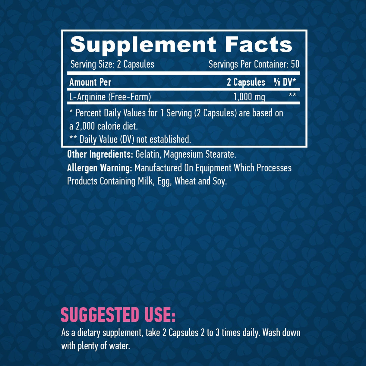 L-αργινίνη 500mg./100 καπάκια.