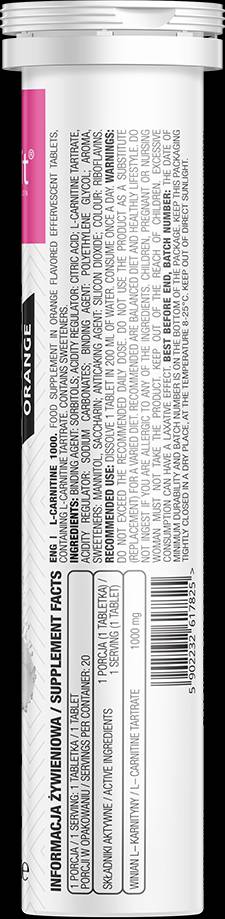 L-Carnitine 1000/Effervescent 20 διαλυτά δισκία