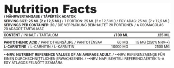 L-Carnitine Liquid 2500 | με χρωμίου - 500 mL