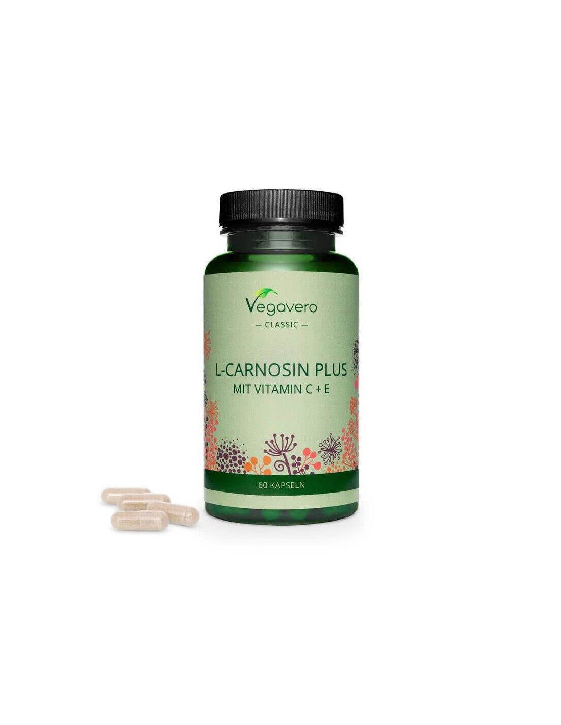 L-Carnosin plus mit Vitamin C+E/ L-Carnosin Plus Vitamin C+E 60 κάψουλες, 100% Vegan <tc>Vegavero</tc>